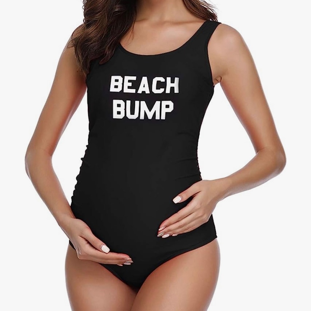 MATERNITY BABY BUMP ONE PIECE SWIM SUIT SIZE LARGE!